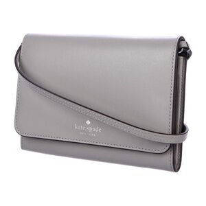 kate spade gray leather crossbody clutch